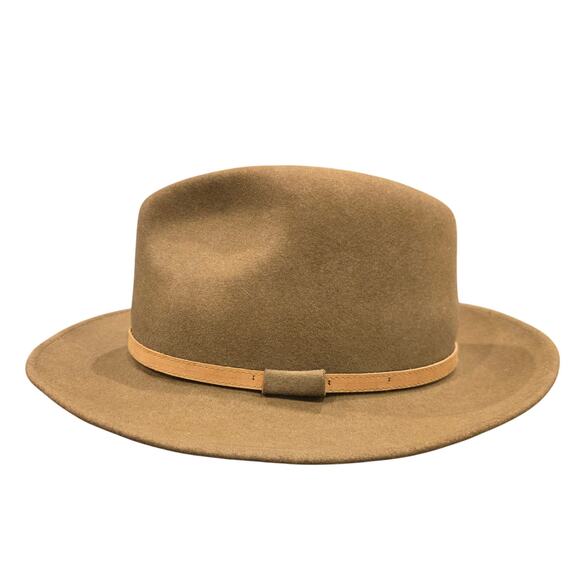 Bailey Mens Vintage Glen Crushable Furlite Hat Brown Wool Wide Brim Classic L - Picture 2 of 12